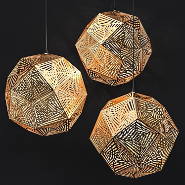 Geometric Metal Perforated Lamp 3D model image 1 