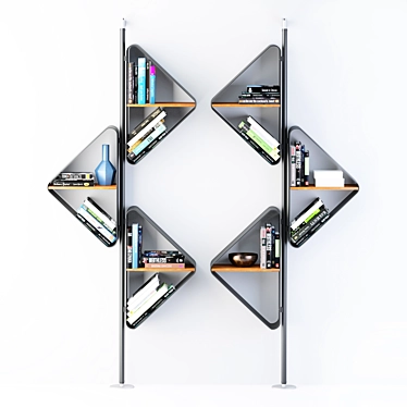 Sleek Hanging Bookcase by Cattelan 3D model image 1 