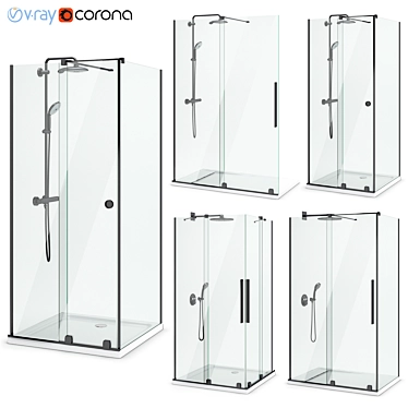 Radaway Furo Black Shower Enclosures 3D model image 1 