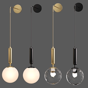 Sleek Metal Wall Lamp: Affordable Lighting. 3D model image 1 