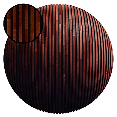 Striped Wood Panel: PBR Textures & 3D Files 3D model image 1 