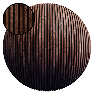 Striped Wood Panel: High-Quality 4K PBR Textures 3D model image 1 