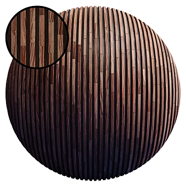 Striped Wood G Panels: PBR Texture Bundle 3D model image 1 
