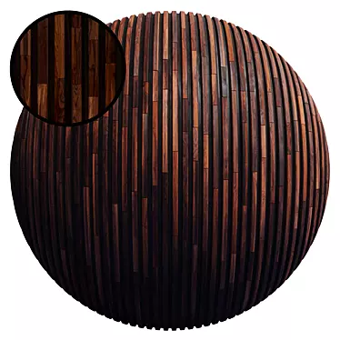 Striped Wood Panel: PBR 4K 3D model image 1 