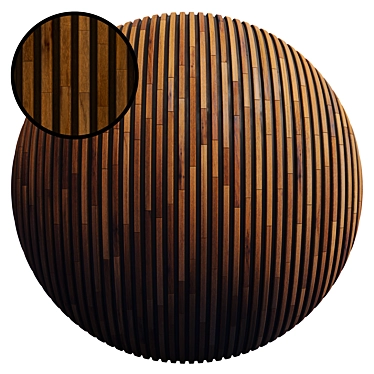Striped Wood Panel - High-Res PBR Textures 3D model image 1 