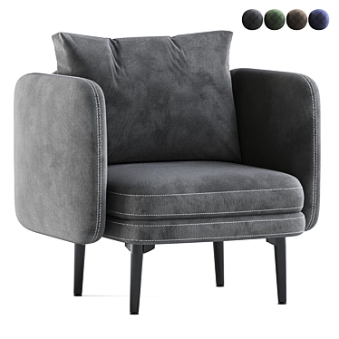 Auburn Armchair: Classic Elegance for Your Living Space 3D model image 1 