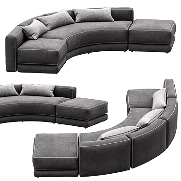 Montauksofa Lewis Curved: Modern Elegance for Your Space 3D model image 1 