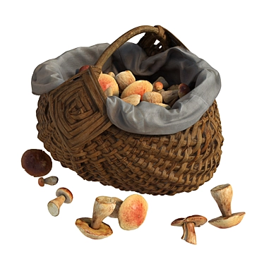 Fungi Harvest Basket 3D model image 1 