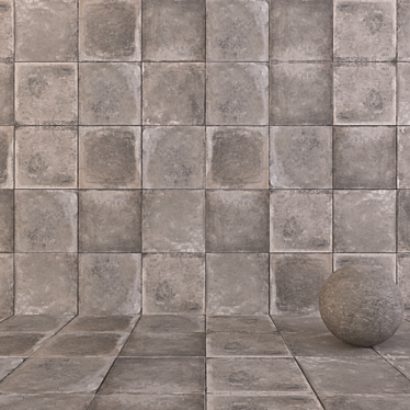 FLAVIKER BACHSTAGE GRAPHITE 60x60: Versatile Multi-Texture Wall Tiles 3D model image 1 