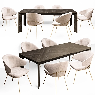 Tremont Table & Kinley Chair Set 3D model image 1 