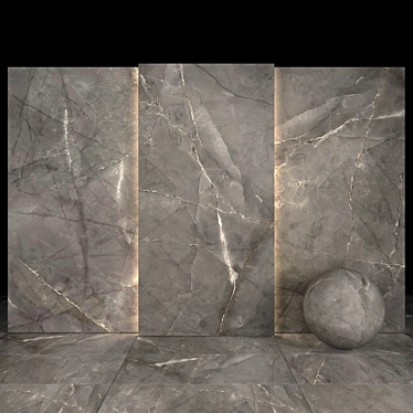 Elegant Smoke Marble Tile Set 3D model image 1 