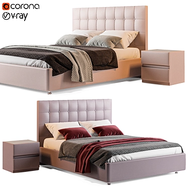 Askona Fernando Leather Bed 3D model image 1 