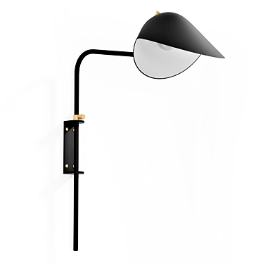 Sleek & Chic: Mouille's Black Anthony Wall Lamp 3D model image 1 