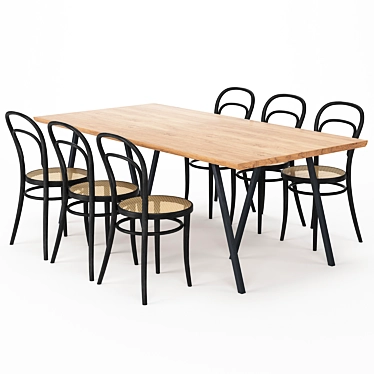 Modern Contemporary Dining Set 3D model image 1 