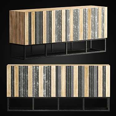 Elegant Melange Brady Credenza: Stylish, Spacious, and Versatile 3D model image 1 