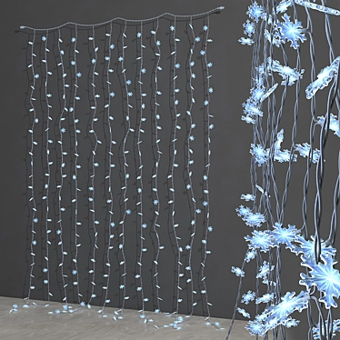 Snowflake Light Garland 3D model image 1 