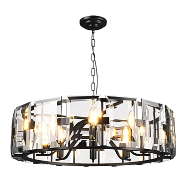 Stylish 8-Light Novara Pendant 3D model image 1 