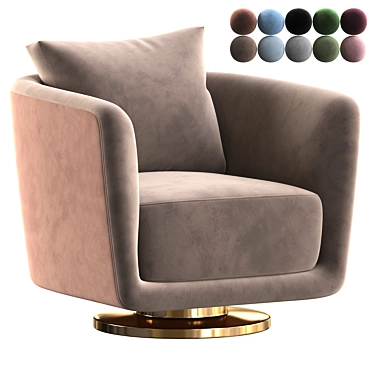 Elegant Julie Armchair by Fendi 3D model image 1 