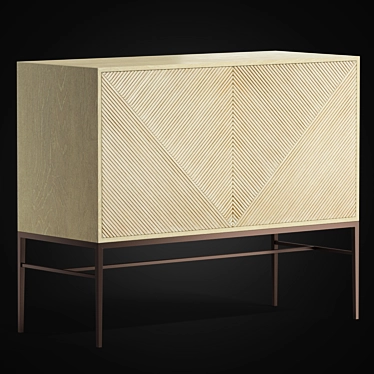 Modern Cascade Credenza 3D model image 1 