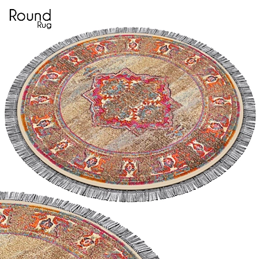 Round Blue Rug 26-inch 3D model image 1 