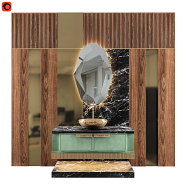 Elegant Elite Wash Basin 3D model image 1 