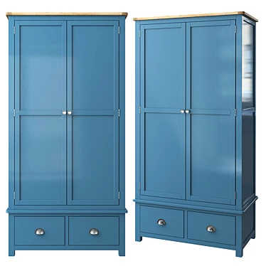 Jules Verne Double Wardrobe with Drawers 3D model image 1 