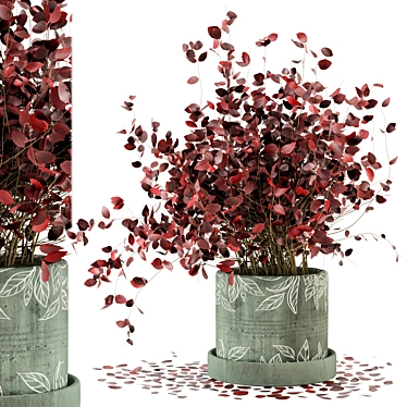 Rusty Concrete Pot Indoor Plants - Set 49 3D model image 1 