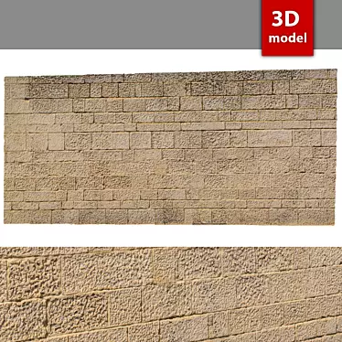 Stone Wall 3D Model 3D model image 1 