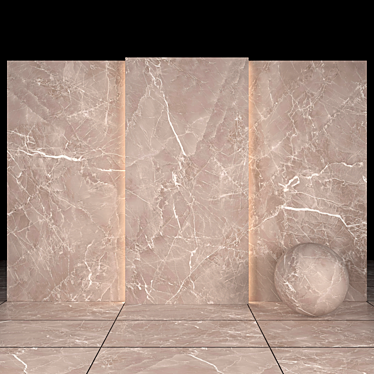 Sleek Gray Marble Slabs & Tiles 3D model image 1 