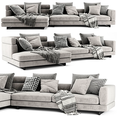 Luxurious Minotti Alexander Chaise Longue Sofa 3D model image 1 