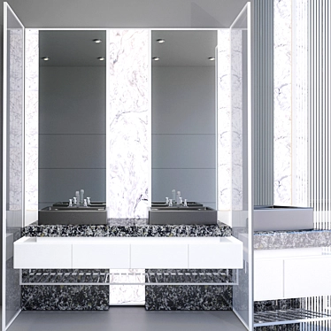 Modern JC Bathroom 33: 2390mm Height, 1840mm Width, 700mm Depth 3D model image 1 