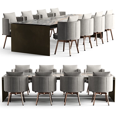 Elegant Minotti Dining Set 3D model image 1 