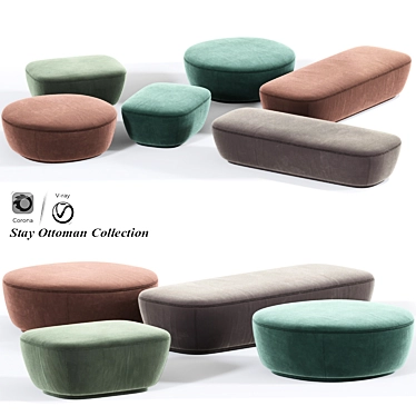 Comfy Ottoman Collection 3D model image 1 