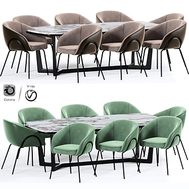 Xander Modern Dining Chair 3D model image 1 