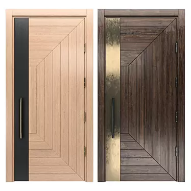 Modern Wood and Steel Door 3D model image 1 