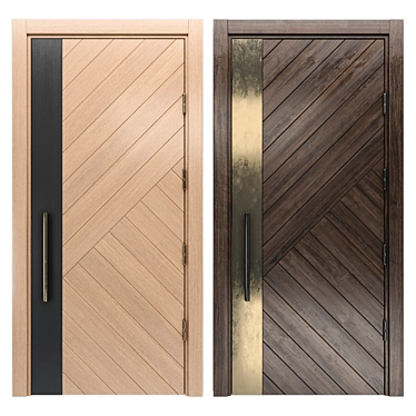 Elegant Fusion Door 3D model image 1 