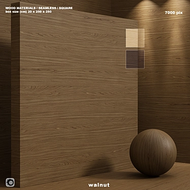 Seamless Walnut Wood Box Set 3D model image 1 