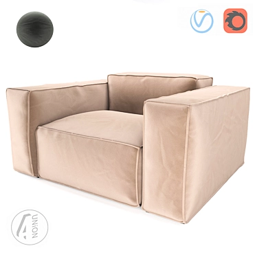 Modern Fox Armchair: Comfy & Stylish 3D model image 1 