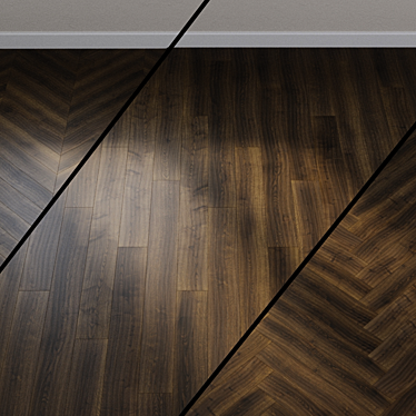 Unique Ter Hurne Oak Parquet - Aged Brown 3D model image 1 