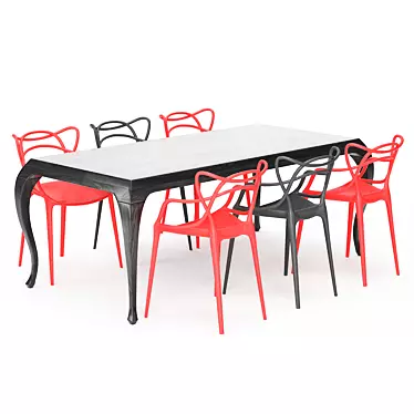 Sleek Modern Dining Set 3D model image 1 