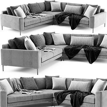 Modern West Elm Harper L-Shaped Sofa 3D model image 1 