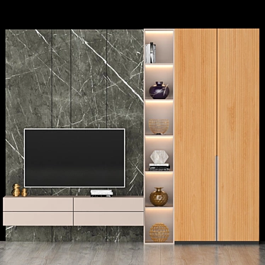 Modern TV Stand, 96 3D model image 1 