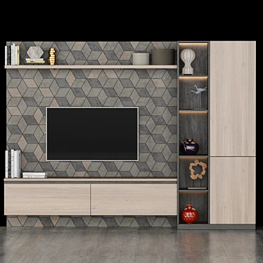 Stylish TV Stand 3000mm 3D model image 1 