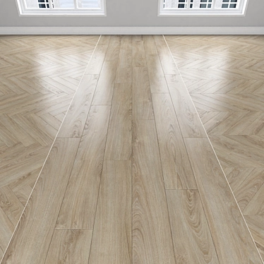 Oak Parquet: Herringbone, Linear, Chevron 3D model image 1 