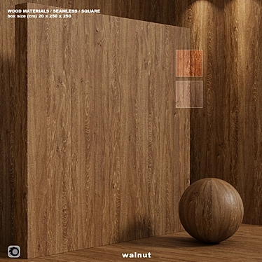 Walnut Wood Box Set 113 3D model image 1 