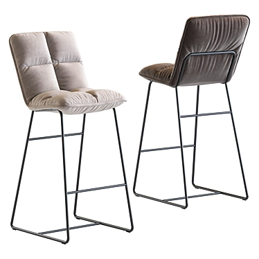 Cloud Grey Barstool 3D model image 1 