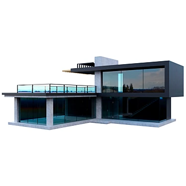 Modern Stylish Black Home 3D model image 1 