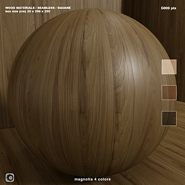 Seamless Wood Magnolia Set 3D model image 1 