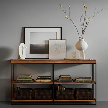 Decor set with vases and books