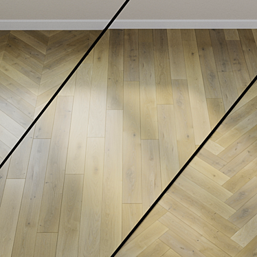 Elegant Light Gray Oak Parquet 3D model image 1 